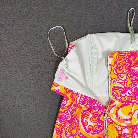 Lilly Pulitzer Tensy Dress Strapless Sea  & Be Seen Mini Size 2 Resortwear - Picture 9 of 15